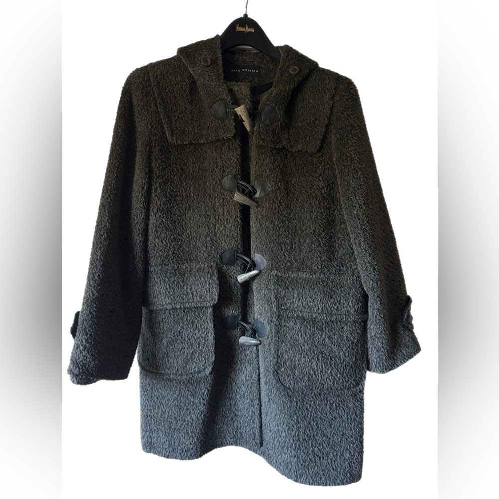 Dale Dressin Alpaca Wool Blend Toggle Jacket with Hood Size XS